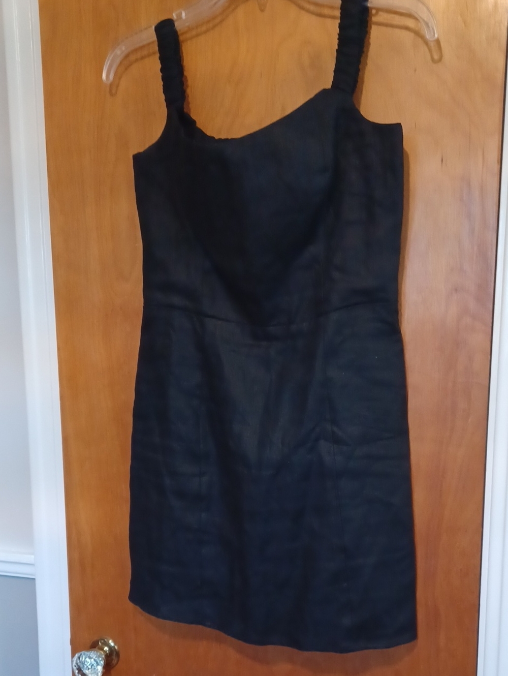 Reformation Black Linen Mini Dress.  Size 8.  Gathered Back With Zipper.  NWOT! - Picture 2 of 7